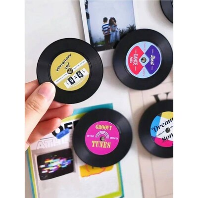 Vintage Fridge Magnets, Cassette Tape And Record Style,Home