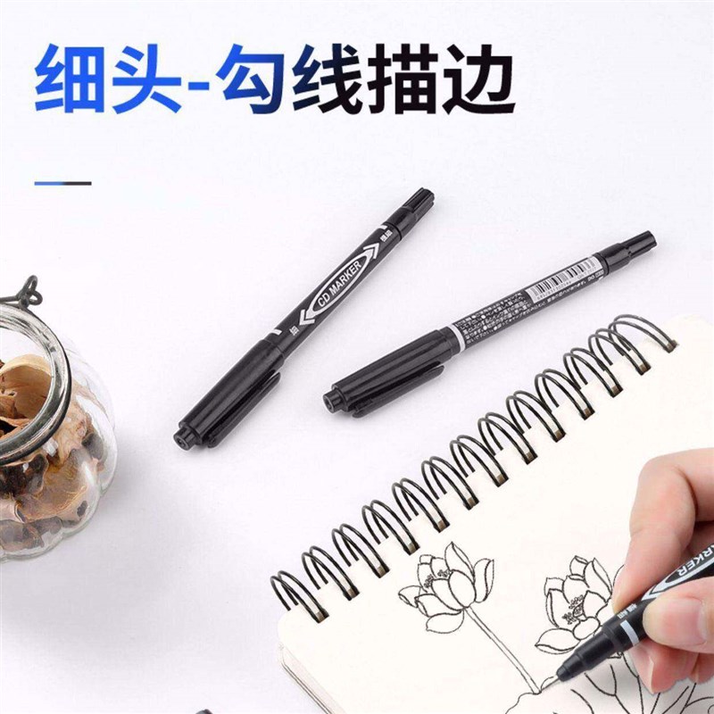 50 sets of doubleheaded markers wholesale black marker pen图片