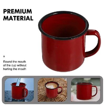 Mug Cup Enamel Coffee Camping Mugs Cups Tea Metal Drinking