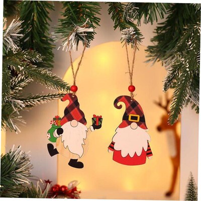 Christmas tree decorations wooden Faceless Elderly Pendant