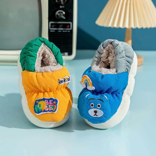Baby cotton slippers winter girls indoor cotton shoes bear w