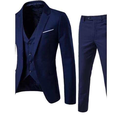 Suit men's three piece suit casual solid color small sui