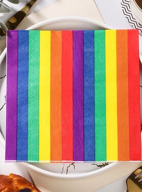 Rainbow Table Paper Napkins, Simple, Colorful, Striped,Paper