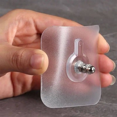 2-10Pcs Screw Wall Hooks Self Adhesive Hangers Seamless Nail
