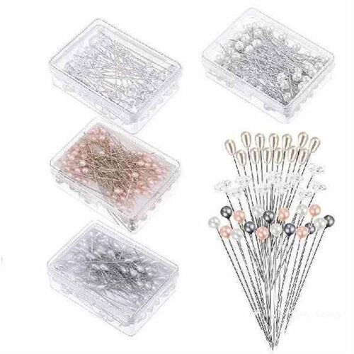 100PCS Bouquet Pins Pearl Corsage Crystal Diamond Head Pins