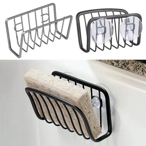 Sink Sponge Rack Drain Storage Shelf Stainless Steel Kitchen