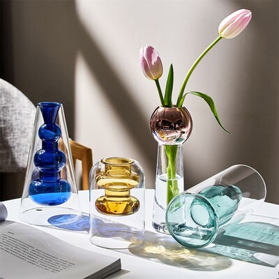 Nordic Home Decor Glass Vase Living Room Decoration Flower V