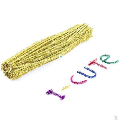 100pcs Glitter Chenille Stems Pipe Cleaners Plush Tinsel Ste