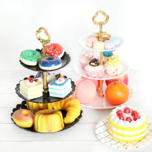 3-Layer Detachable Round Birthday Cupcake Dessert Plate DIY