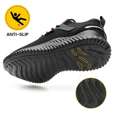 Safety Shoes Men With Steel Toe Cap Anti-smash Men Work Shoe