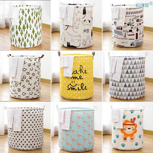 Foldable Laundry Basket Storage Bucket Japanese Cotton