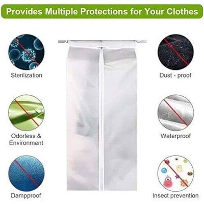 3D Zipper Clothes Dust Cover Clothes Storage Waterproof