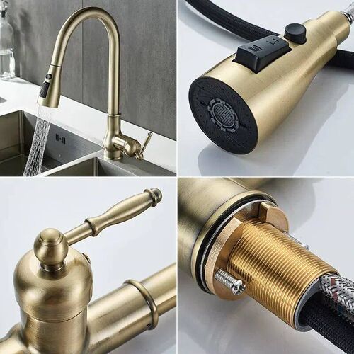Kitchen Faucets Pull Out Antique Bronze Kitchen Sink Water M