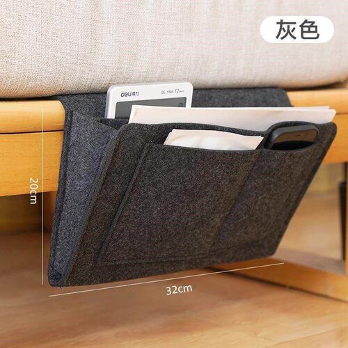 Felt Bedside Organizer Hanging Bag for Home Bedroom Sofa, Cr