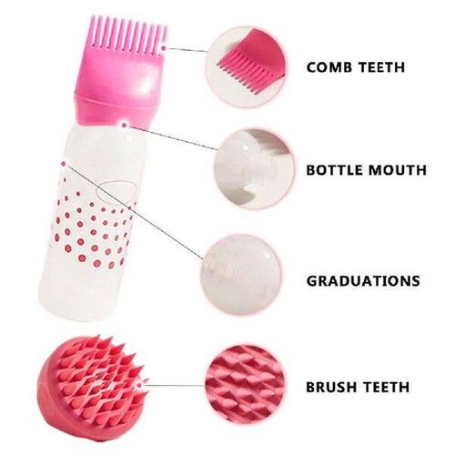 120ML Comb Teeth Hair Dye Bottle with Hair Washing Comb