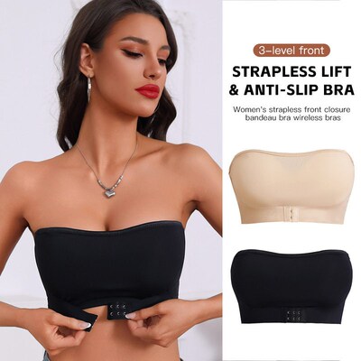 Womens Bra-wrapped Tube Top, Strapless, One-word Push-up No