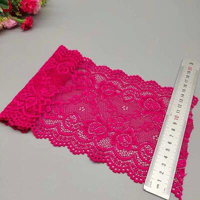 New 1Yard Flower Pattern 15CM Wide Elastic Lace Fabric Ribbo