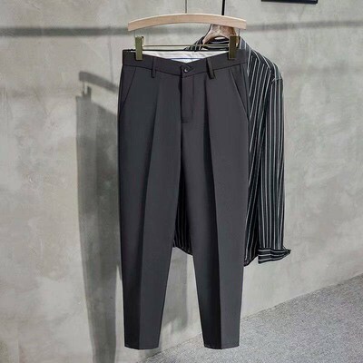LUU Spring an Summer Soli Color Tapere 9 Ninty Pants Mens B
