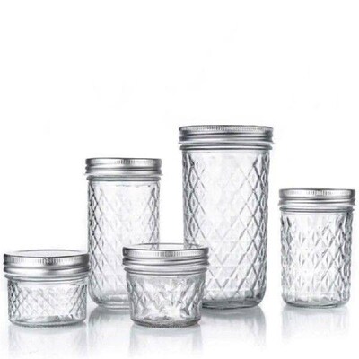 New Transparent Glass Mason Jar for Fruit Juice Jam Dried