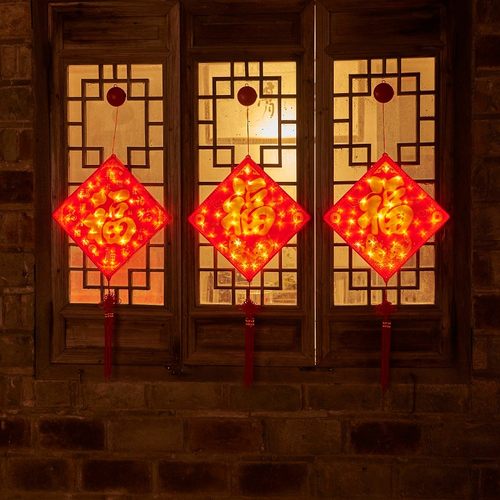 2022家用过年发光春节灯笼新年挂件元旦美陈布置装饰用品虎年挂饰