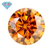 华港宝石 圆形芬达色莫桑石戒面裸钻圆钻 橙色莫桑主石莫桑宝石