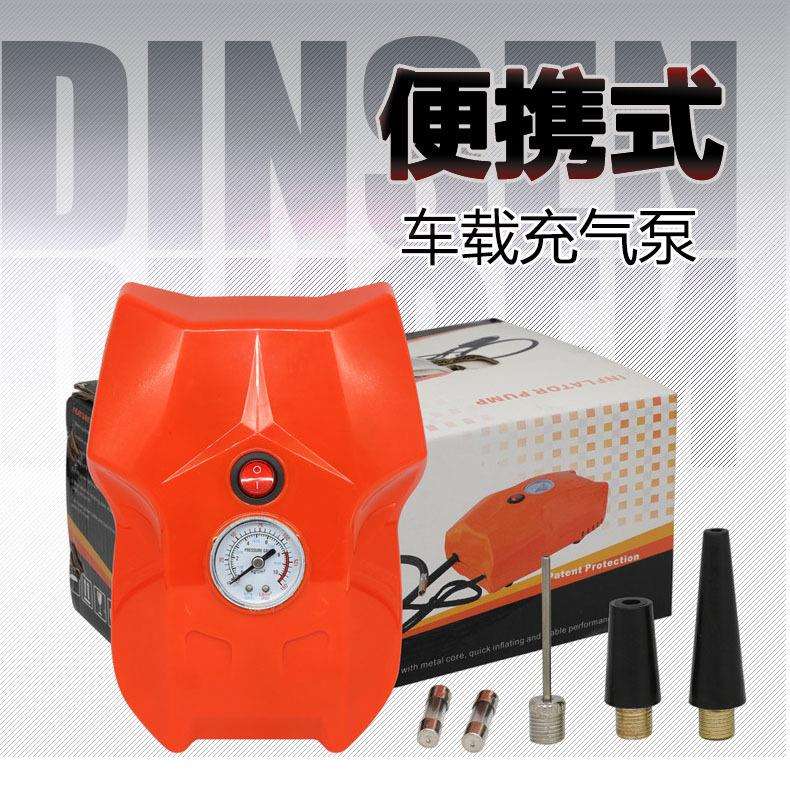 便携式车载充气泵附压力表车用快速打气泵补胎工具单缸厂家直销