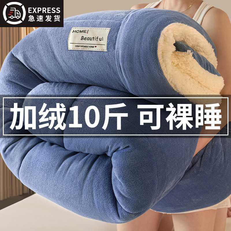 【加厚10斤!】A级抗菌羊羔绒冬被