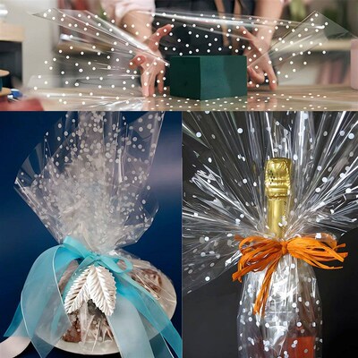Cellophane Wrap Roll Clear Paper Wrapping Gift Transparent B