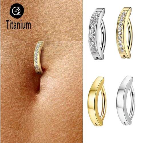 1PC Implant Grade G23 Titanium Cz Belly Button Ring Septum R