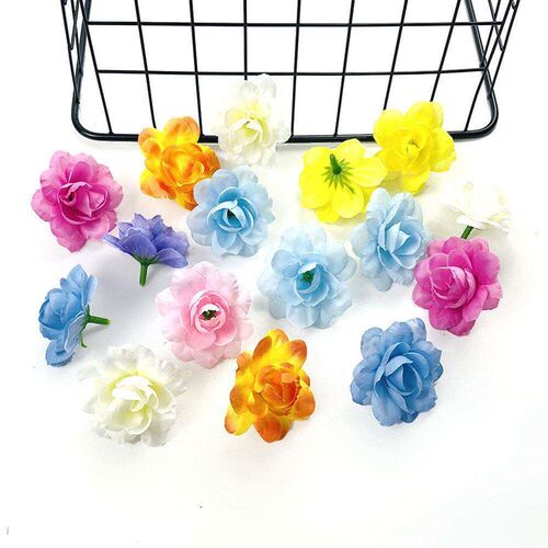 10/50/100pcs 2.5cm Mini Silk Artificial Rose Flower Heads Fo