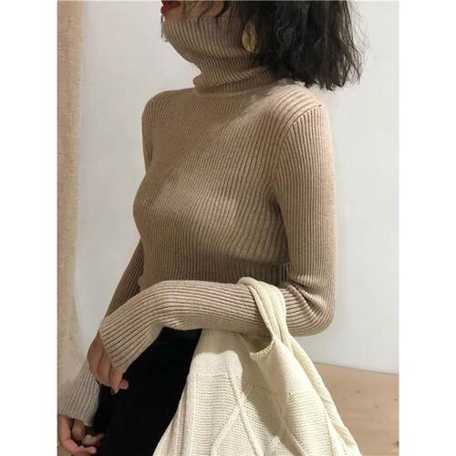 Turtleneck Sweater Womens 2025 Autumn Winter ops Korean Slim