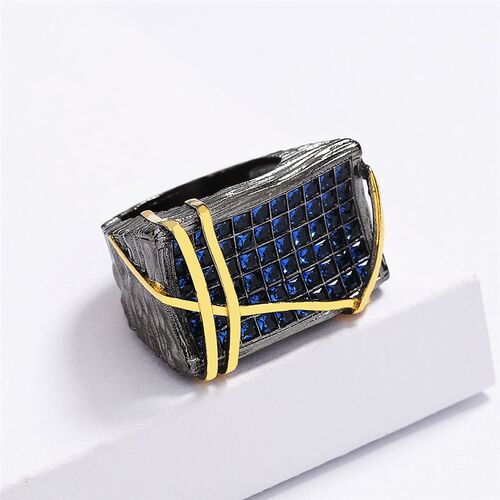 New Exquisite Blue Zircon for Men and Women Ring Irregular B