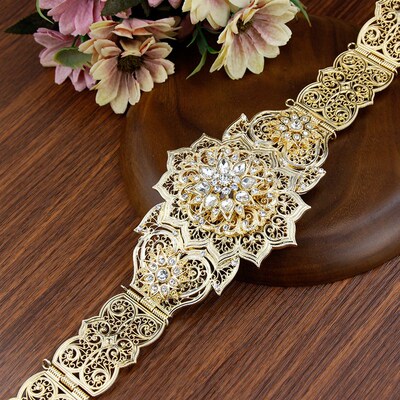 Sunspicems Gold Silver Color Moroccan Caftan Belt For Women