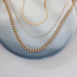 layered Multi Snake Chain 三层锁骨链 Women Necklace Vintage