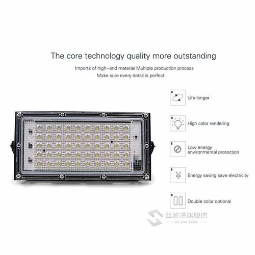 LED Floodlight Outdoor Spotlight 50W Wall Washer Lamp Reflec