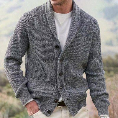 Vintage Buttoned Slim Thickness Coats Men Clothing Fashion L