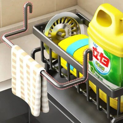 Kitchen Shelf Rag Storage Drainage Shelf No-Punch Storage Ra