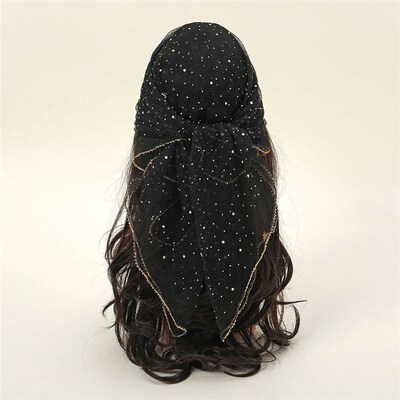 Yarn Square Scarf Lace Floral Embroidery Bandana Elegant Bre