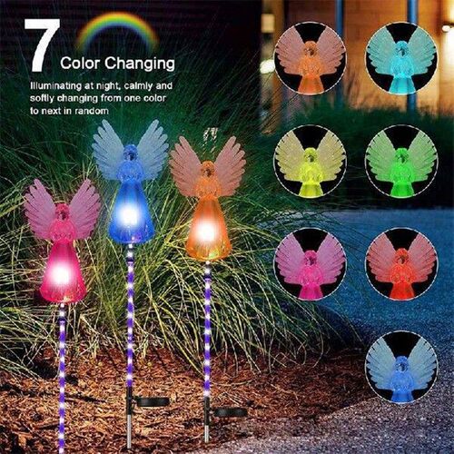 LED solar angel ground plug light outdoor villa garden