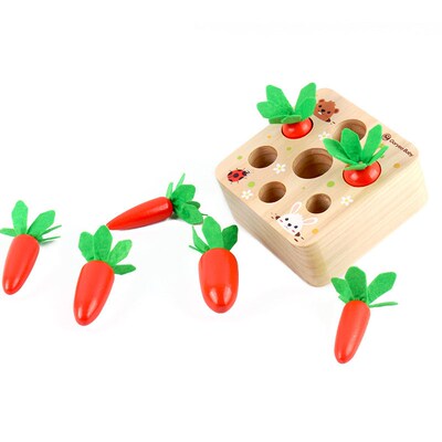 Wooden Childrens Simulated Carrot Pulling Game Kindergarte