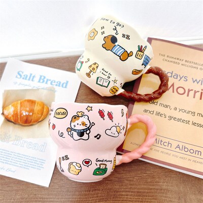 350ML Cute Cat Ceramic Cup Mug Student Gift