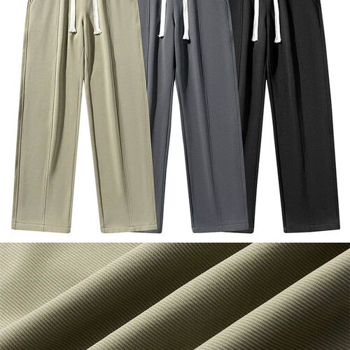Spring Autumn Straight Sweatpants Men Korean Fashion Banded