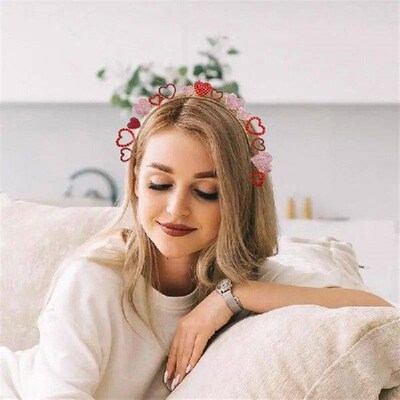 Rhinestone Heart Headband Valentines Headband For Women