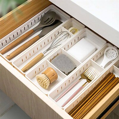 Durable Cutlery Storage Box Reusable Organizer Box Long Orga