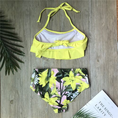 Children Girls Bikini Set 2022 Falbala Two-Pieces Swimming S
