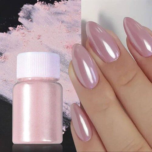 1Box Cherry Pink Chrome Pearl Nail Powder Gradient Mirror Ef