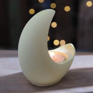 DIY Crescent Candlestick Silicone Mold 3D Moon Candle Tray R