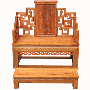 中式实木打坐椅古典宝座椅修禅椅仿古大禅椅二件龙椅雕花沙发椅