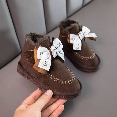 Winter 2024 Girls Snow Boots Plus Velvet Warm Cotton Boots B
