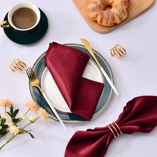 12pcs 50cm*50cm Satin Table Napkin Table Dinner Napkins Hand